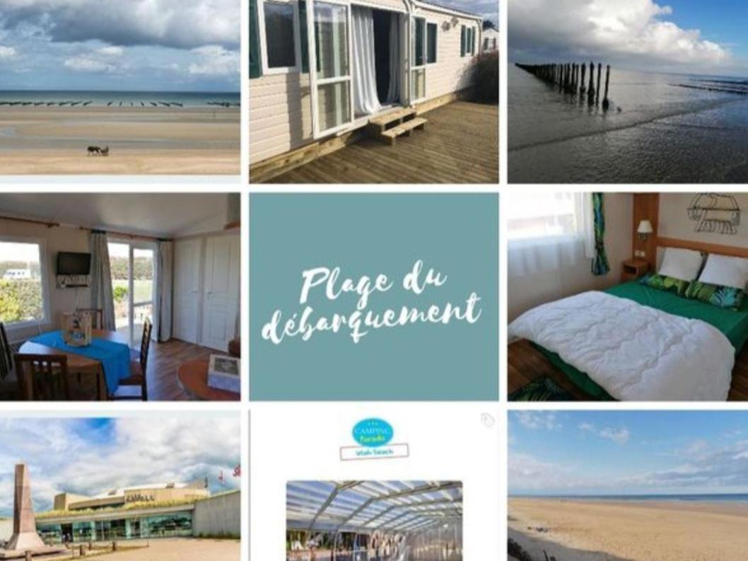 Mobile-Home 100M Plage Utah Mme Surget Sainte-Marie-du-Mont  Zewnętrze zdjęcie
